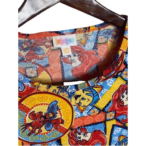 NWT XXS Disney Little Mermaid- Ariel, Flounder and Sebastian, LuLaRoe Irma - Picture 3 of 6